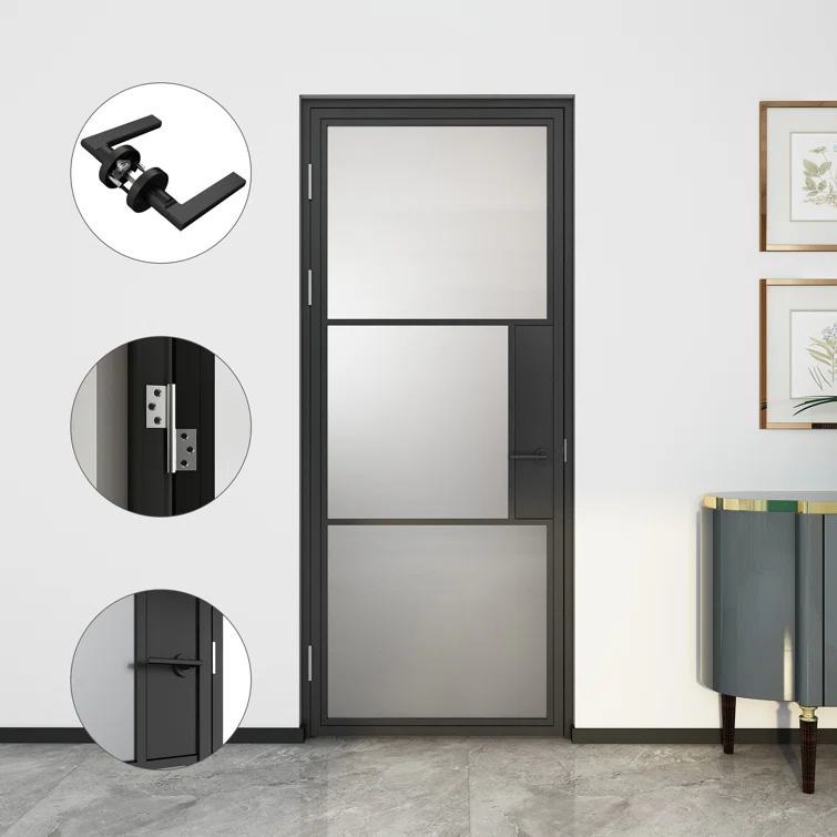 JUBEST+Glass+and+Metal+Frame+Glass+Hollow+Swing+Door+Interior+Standard+Door (5)