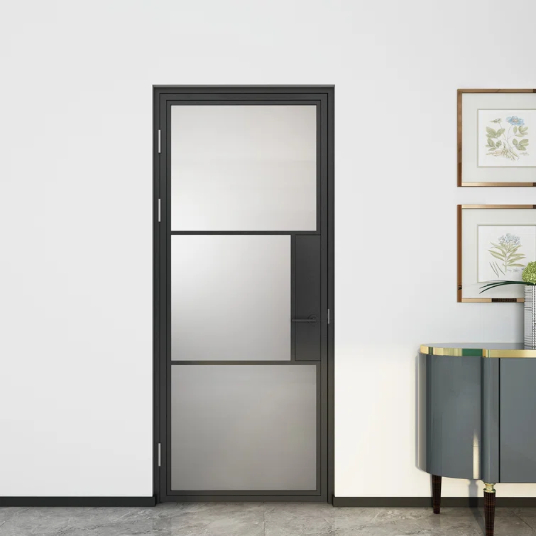 JUBEST+Glass+and+Metal+Frame+Glass+Hollow+Swing+Door+Interior+Standard+Door