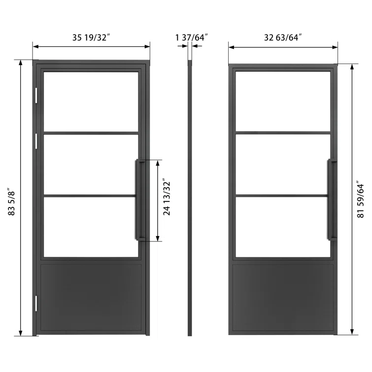 JUBEST+Glass+and+Metal+Frame+Glass+Hollow+Swing+Door+Interior+Standard+Door (1)
