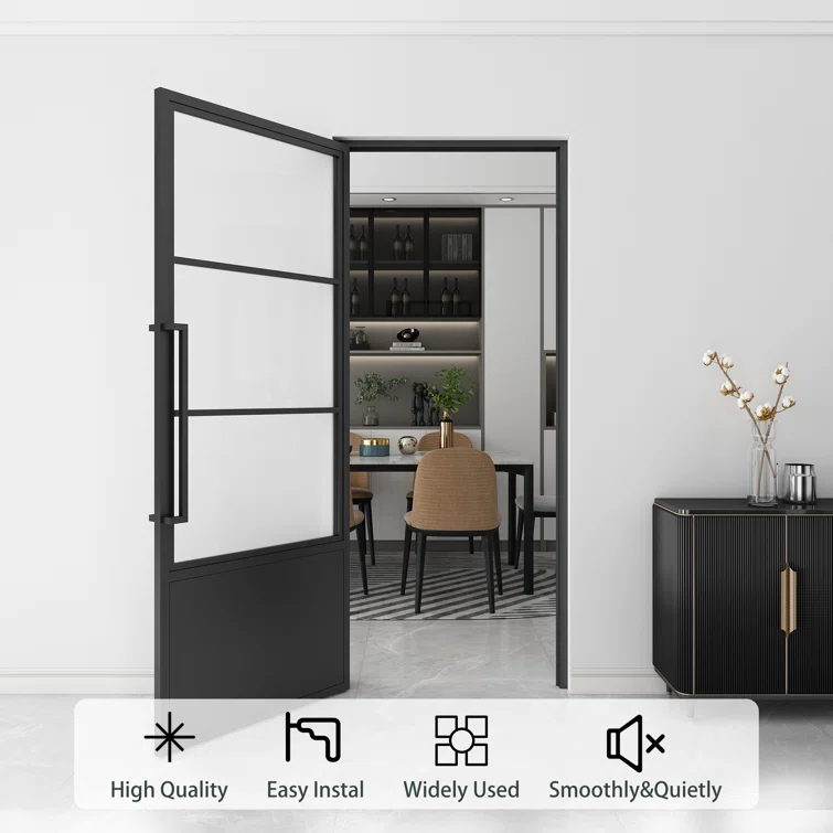JUBEST+Glass+and+Metal+Frame+Glass+Hollow+Swing+Door+Interior+Standard+Door (4)