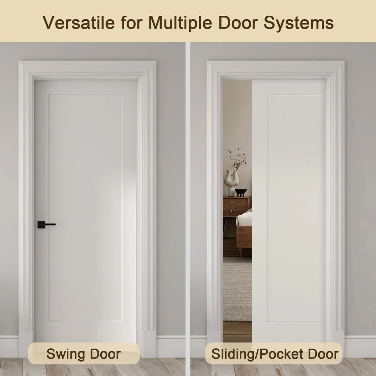 30x80+in.+1+Panel+Shaker+Style+White+Primed+Hollow+Core+Composite+Interior+Molded+Door+Slab-121872294